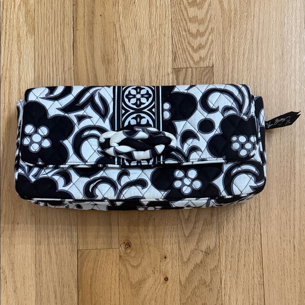 Vera Bradley Black and White Floral Shoulder Bag